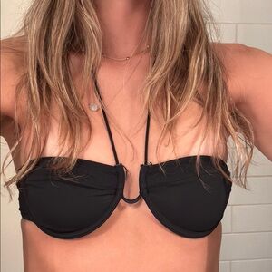 SOLID & STRIPED Black Bikini Top